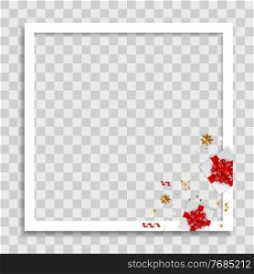 Holiday Photo Frame Template. Merry Christmas and Happy New Year Background. Vector Illustration. Holiday Photo Frame Template. Merry Christmas and Happy New Year Background. Vector Illustration EPS10