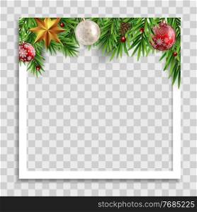 Holiday Photo Frame Template. Merry Christmas and Happy New Year Background. Vector Illustration. Holiday Photo Frame Template. Merry Christmas and Happy New Year Background. Vector Illustration EPS10