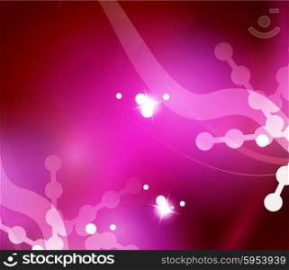 Holiday pink abstract background, winter snowflakes, Christmas and New Year design template, light shiny modern vector illustration