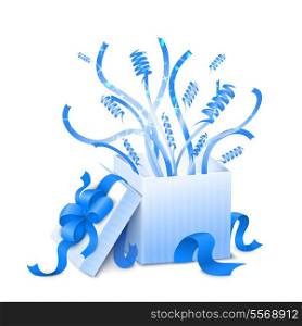 Holiday present open box isolated vector illustration