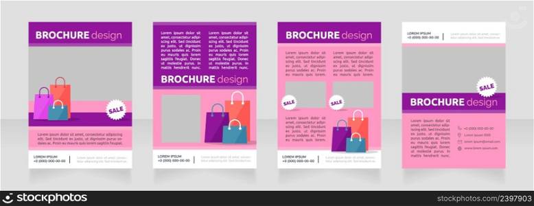Holiday retail sales blank brochure design. Template set with copy space for text. Premade corporate reports collection. Editable 4 paper pages. Ubuntu Bold, Raleway Regular fonts used. Holiday retail sales blank brochure design