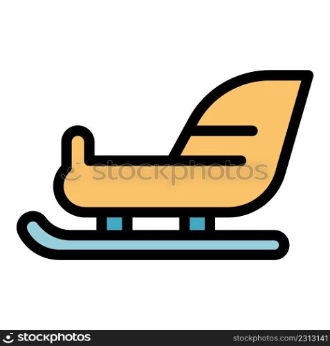 Holiday santa sleigh icon. Outline holiday santa sleigh vector icon color flat isolated. Holiday santa sleigh icon color outline vector