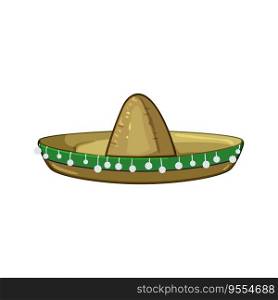 holiday sombrero cartoon. fiesta traditional, symbol latin, music happy holiday sombrero sign. isolated symbol vector illustration. holiday sombrero cartoon vector illustration