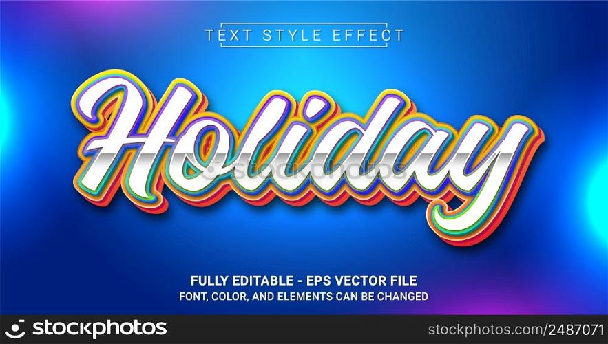 Holiday Text Style Effect. Editable Graphic Text Template.