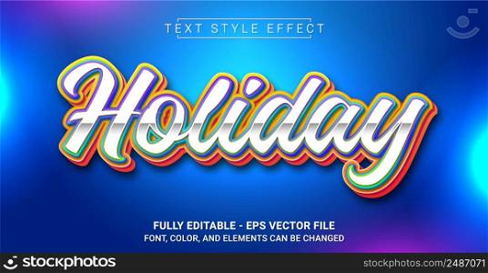 Holiday Text Style Effect. Editable Graphic Text Template.