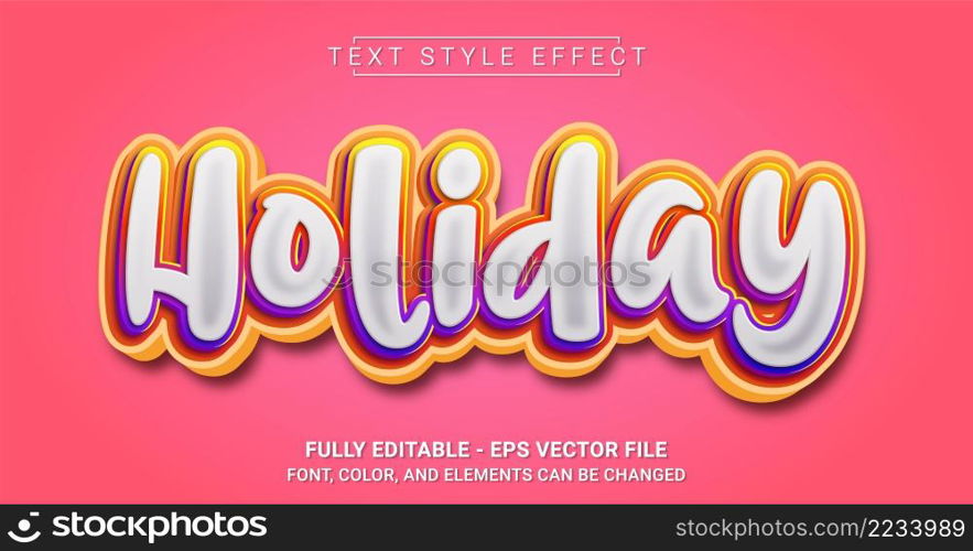 Holiday Text Style Effect. Graphic Design Element.