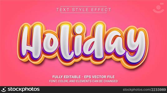Holiday Text Style Effect. Graphic Design Element.