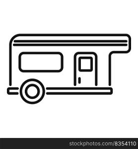Holiday trailer icon outline vector. Car c&er. Auto bus van. Holiday trailer icon outline vector. Car c&er