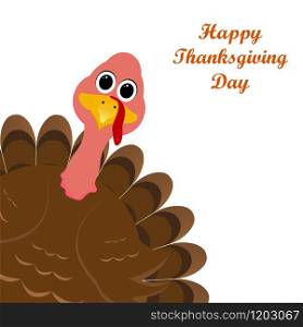 Holiday turkey on Thanksgiving Day.Postcard on Thanksgiving Day, vector illustration. Holiday turkey on Thanksgiving Day