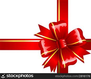 Holiday vector background with red bow