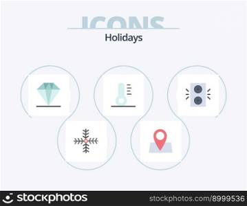 Holidays Flat Icon Pack 5 Icon Design. . winter. diamond. holiday. holiday