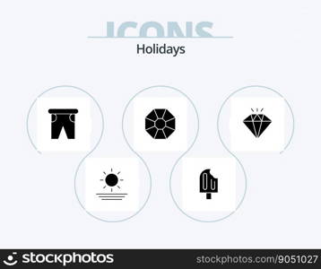 Holidays Glyph Icon Pack 5 Icon Design. . present. beach. jewel. traveling