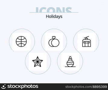 Holidays Line Icon Pack 5 Icon Design. christmas ball. ball. christmas. travel. holiday