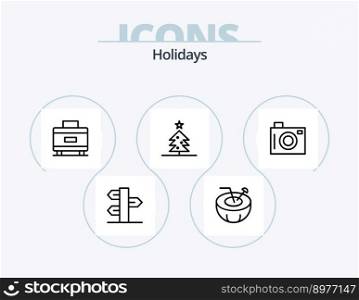 Holidays Line Icon Pack 5 Icon Design. christmas ball. ball. location. picture. holiday