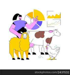 Holistic management abstract concept vector illustration. Domestic livestock herds strategy, ecosystem function improvement, biodiversity building, land manager abstract metaphor.. Holistic management abstract concept vector illustration.