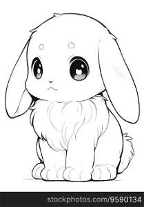 Holland Lop Rabbit Coloring Page - Cute and Simple
