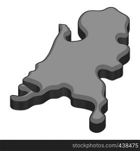 Holland map icon in monochrome style isolated on white background vector illustration. Holland map icon monochrome