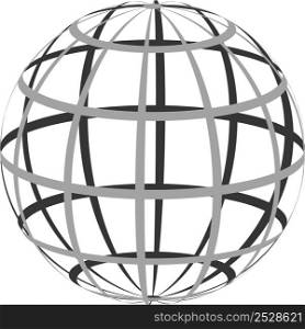 Hollow sphere coordinate grid parallel Meridian globe planet earth