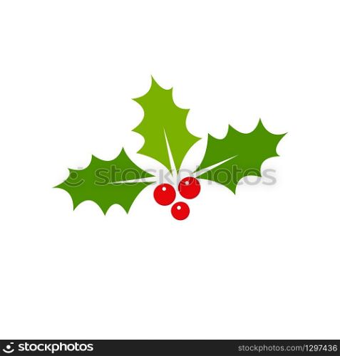 Holly berry Christmas icon. Element for design. Vector illustration