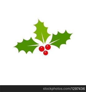 Holly berry Christmas icon. Element for design. Vector illustration