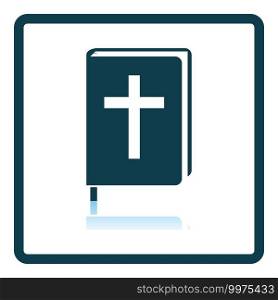Holly Bible Icon. Square Shadow Reflection Design. Vector Illustration.