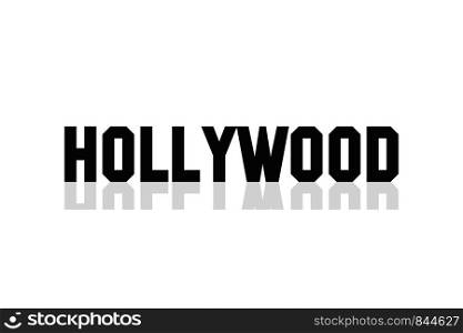 Hollywood lettering banner. Black letters isolated on white backgrund. Tourism in California. EPS 10. Hollywood lettering banner. Black letters isolated on white backgrund. Tourism in California.