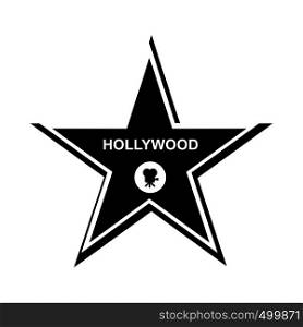 Hollywood star icon in simple style on a white background . Hollywood star icon, simple style