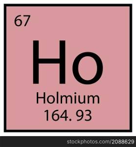 Holmium chemical symbol. Square frame. Mendeleev table element. Pink background. Vector illustration. Stock image. EPS 10.. Holmium chemical symbol. Square frame. Mendeleev table element. Pink background. Vector illustration. Stock image.