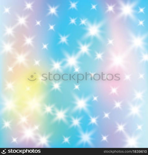 Hologram Background with Shiny Stars. Unicorn Fantasy Wallpaper Template. Vector Beautiful Rainbow Pattern.. Hologram Background with Shiny Stars. Unicorn Fantasy Wallpaper Template. Beautiful Rainbow Pattern. Vector Illustration.