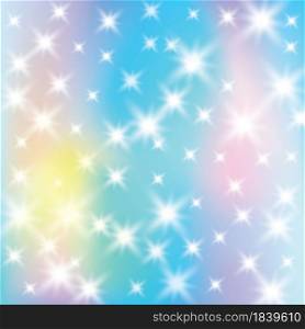 Hologram Background with Shiny Stars. Unicorn Fantasy Wallpaper Template. Vector Beautiful Rainbow Pattern.. Hologram Background with Shiny Stars. Unicorn Fantasy Wallpaper Template. Beautiful Rainbow Pattern. Vector Illustration.