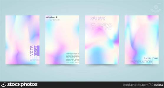 Hologram bright colorful background set. Modern design for cover, magazine, printing products, flyer, presentation, poster, brochure or wall decor. Vector illustration. Hologram bright colorful background set