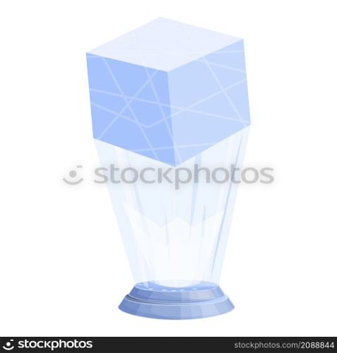 Hologram cube icon cartoon vector. Virtual reality. Shape dice. Hologram cube icon cartoon vector. Virtual reality