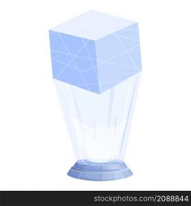 Hologram cube icon cartoon vector. Virtual reality. Shape dice. Hologram cube icon cartoon vector. Virtual reality