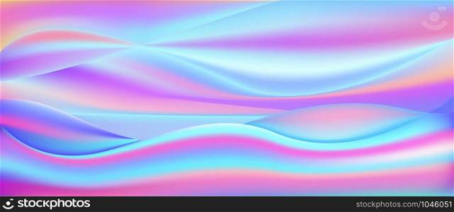 Hologram texture background. Rainbow iridescent foil. Premium quality vector design.