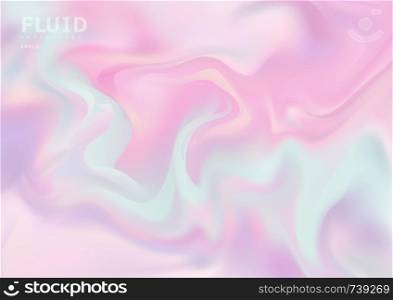 Holographic abstract soft pastel colors fluid background. Wonderful magic backdrop. You can use for modern style trends 80s, 90s for creative design. Vector illustration