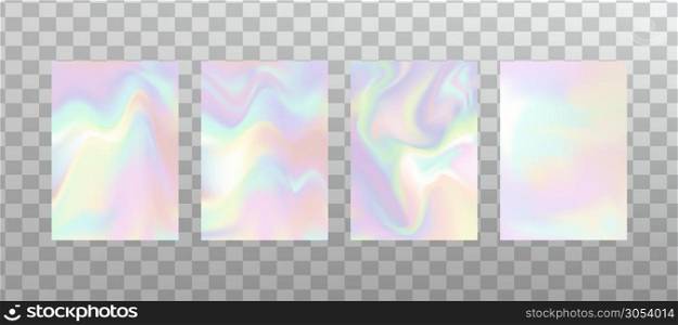Holographic foil set. Abstract wallpaper background. Hologram texture. Premium quality. Modern vector design.
