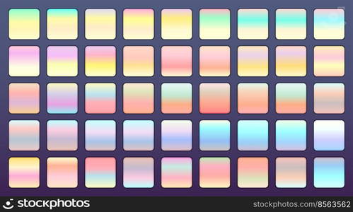 holographic or pastel color gradients big set