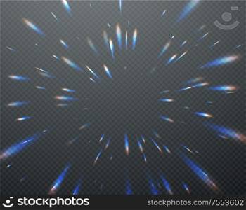 Holographic transparent reflections flare isolated on transparent dark background. Vector illustration EPS10. Holographic transparent reflections flare isolated on transparent dark background. Vector illustration