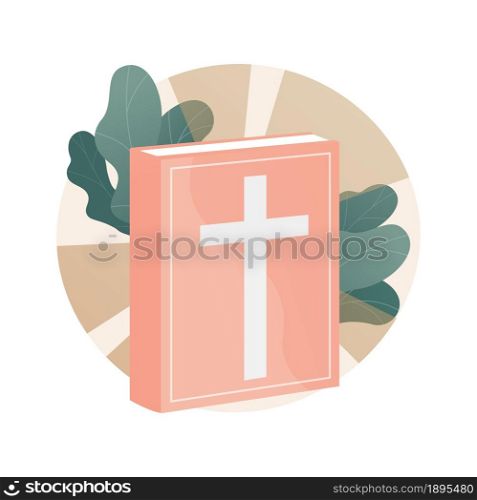 Holy bible abstract concept vector illustration. Bible translation, christianity sacred book, word of God, religious media, public reading, holy scriptures for children abstract metaphor.. Holy bible abstract concept vector illustration.