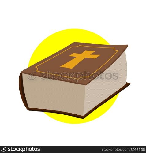 Holy Bible. Thick old book with a cross. Old and New Testament. Religious Christian vector illustration.&#xA;
