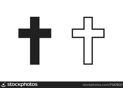 Holy cross isolated vector icon. Christian cross church logo. Church icon. Christian religious illustration. EPS 10