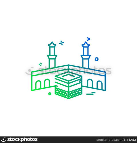 Holy Kaaba icon design vector