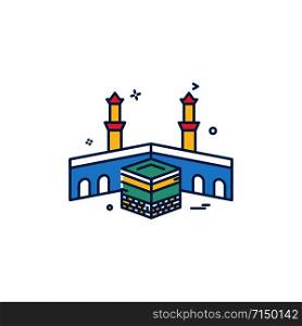 Holy Kaaba icon design vector