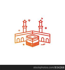 Holy Kaaba icon design vector