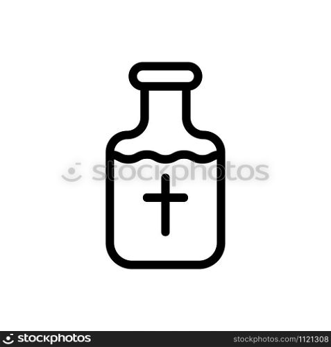 Holy water icon vector. A thin line sign. Isolated contour symbol illustration. Holy water icon vector. Isolated contour symbol illustration