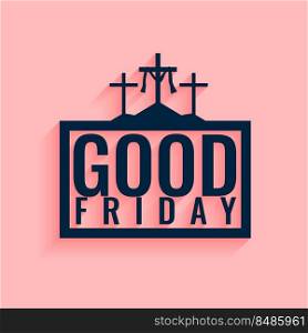 holy week good friday flat card with three crosses