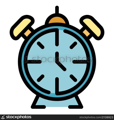 Home alarm clock icon. Outline Home alarm clock vector icon color flat isolated. Home alarm clock icon color outline vector