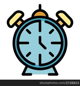 Home alarm clock icon. Outline Home alarm clock vector icon color flat isolated. Home alarm clock icon color outline vector
