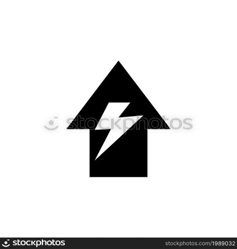 Home and Flash, Electricity House. Flat Vector Icon illustration. Simple black symbol on white background. Home and Flash, Electricity House sign design template for web and mobile UI element. Home and Flash, Electricity House. Flat Vector Icon illustration. Simple black symbol on white background. Home and Flash, Electricity House sign design template for web and mobile UI element.