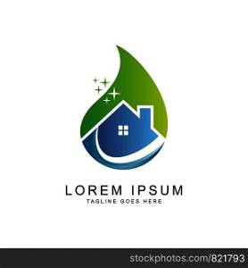 home and leaf logo template